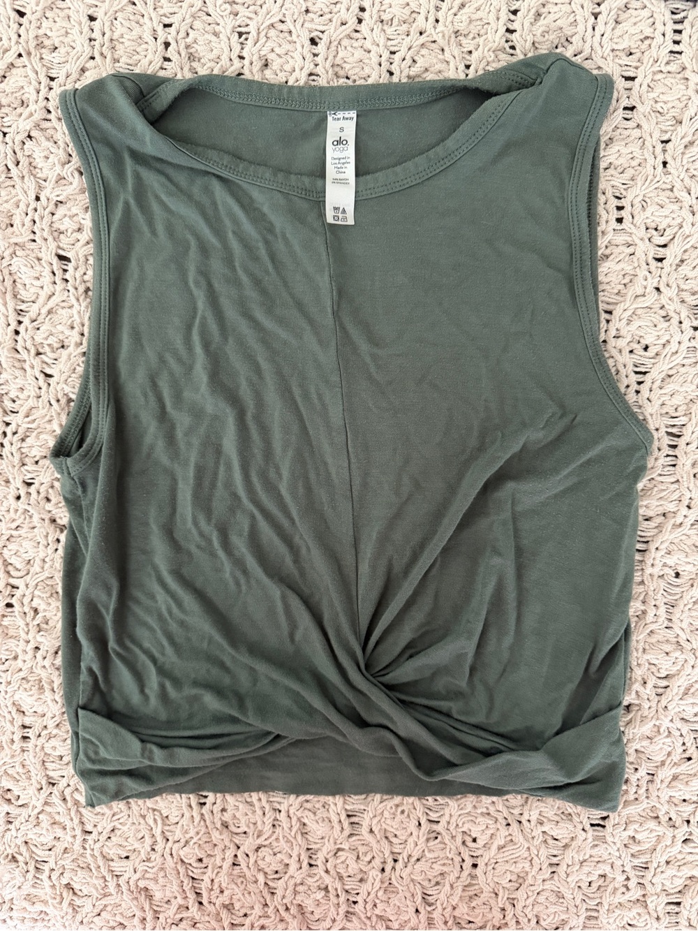 ALO Yoga Twist-Front Tank Top - Olive